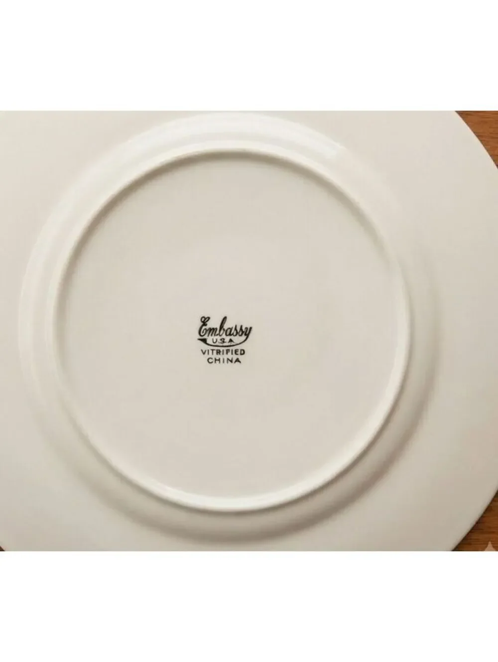 Vintage 1950 Embassy USA Wheat Dinner Plates Set 4 Gold Black Vitrified China